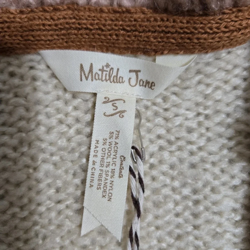 Matilda Jane Open Cardigan‎ Just Imagine Jacie Ruffled Wool Blend Sz Small NWT